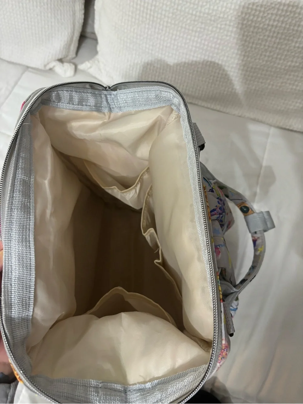 Kids Gray Theme Park Print Backpack/Diaper Bag